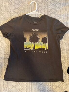 Vans Black Tee with Sunset Palm Graphic